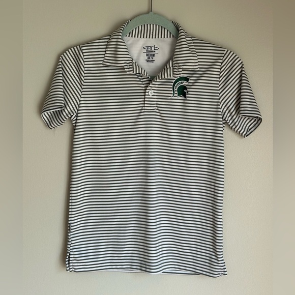 Garb Other - Michigan State Boys Polo Garb Grey/White Spartans Carson Polo Size Medium 7/8